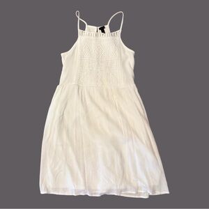 Art Class White Kids Dress with Crochet Detail‎
